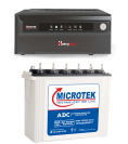 Microtek Heavy Duty Advanced Digital 1550 (12V) DG + Microtek Dura Strong MTK2003624TT 200Ah/12V Inverter Battery